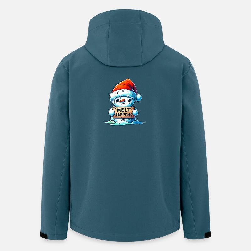 Schmelzender Schneemann lustiges Winterdesign - Recycelte Männer Softshell-Jacke von Stanley/Stella - Dunkles Petrol
