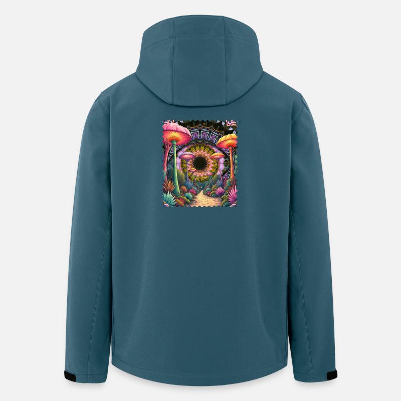 Psychedelischer Pilzpfad Mandala - Recycelte Männer Softshell-Jacke von Stanley/Stella - Dunkles Petrol