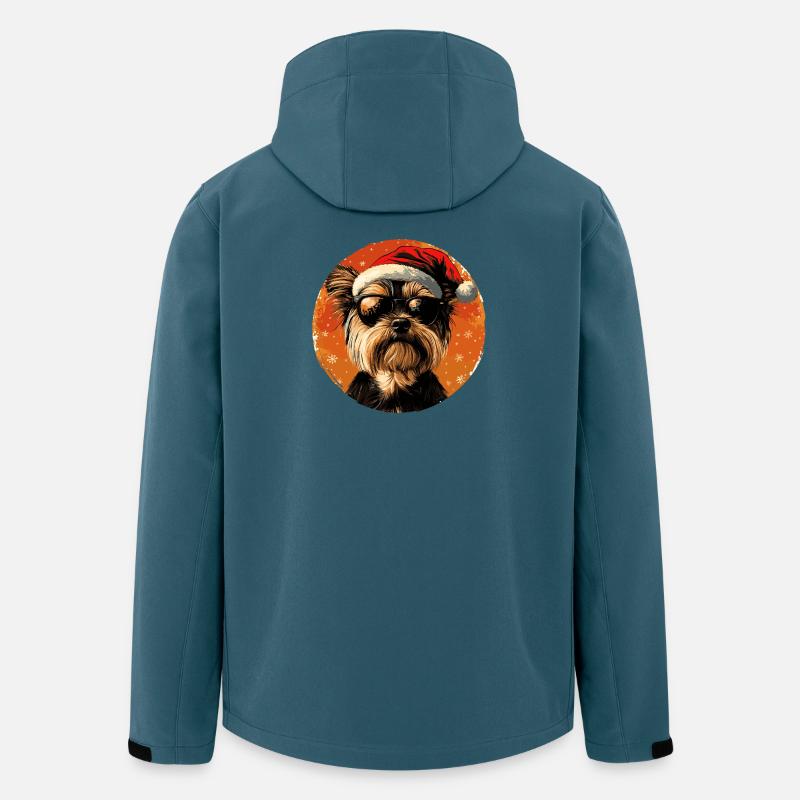 Santa Hund mit Sonnenbrille - Recycelte Männer Softshell-Jacke von Stanley/Stella - Dunkles Petrol