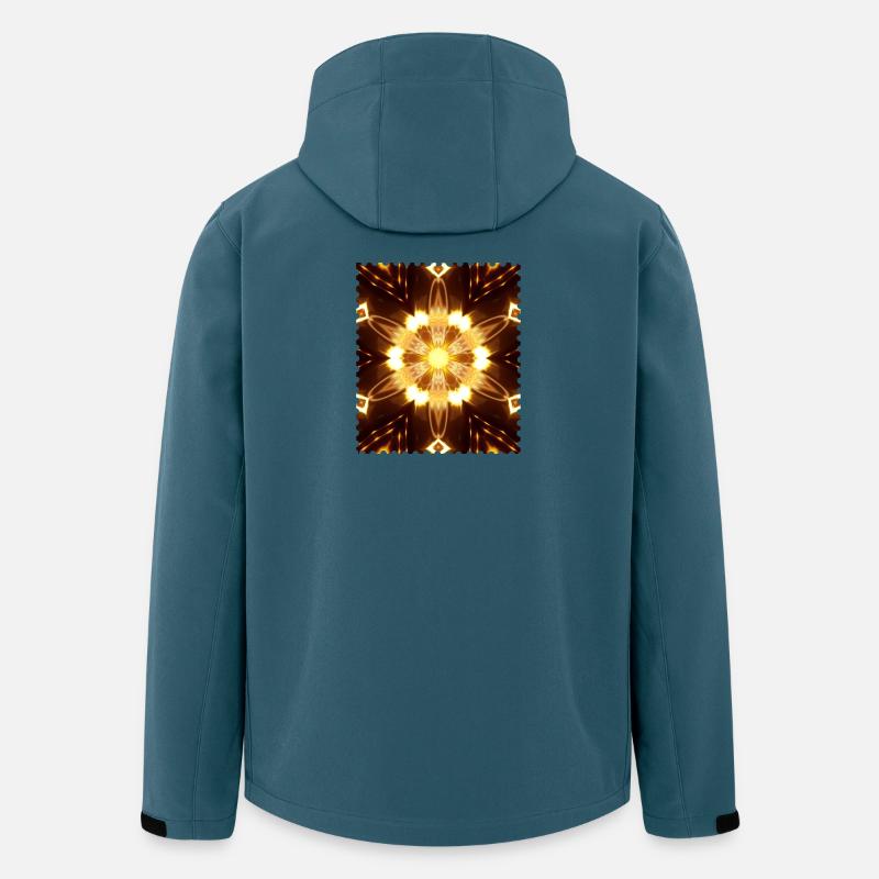 Feuriges Mandala-Lichtspiel - Recycelte Männer Softshell-Jacke von Stanley/Stella - Dunkles Petrol