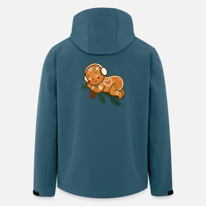 Lebkuchenbaby, eingekuschelt auf Tannenzweigen - Recycelte Männer Softshell-Jacke von Stanley/Stella - Dunkles Petrol