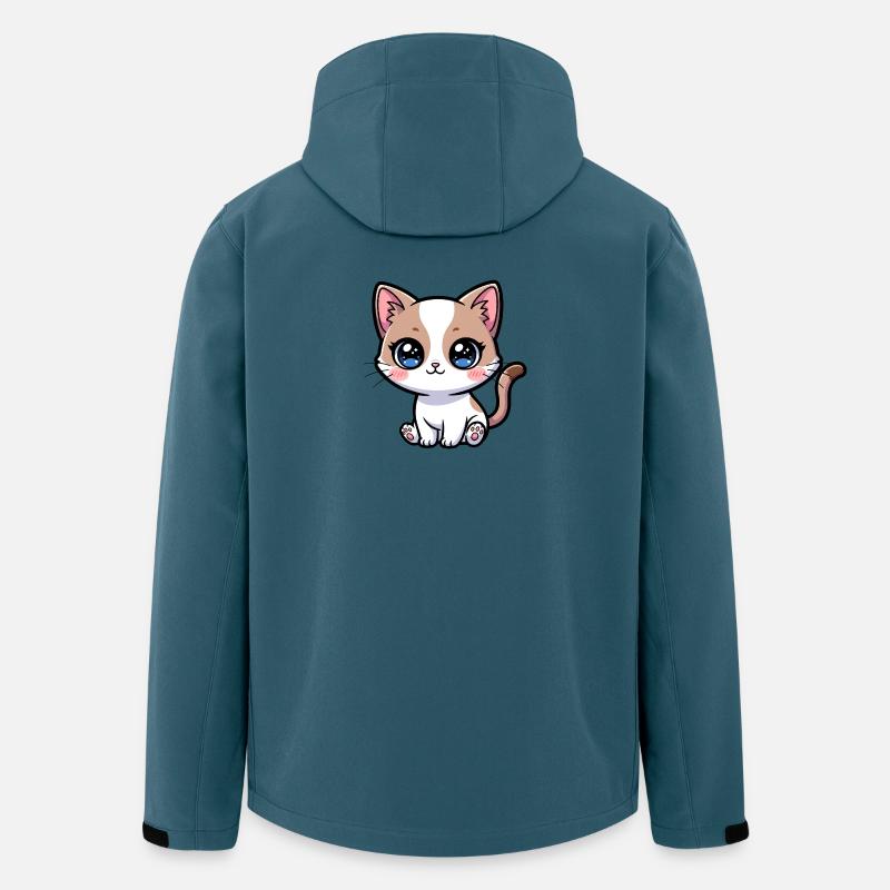Calico Kawaii Kätzchen-Anhänger - Recycelte Männer Softshell-Jacke von Stanley/Stella - Dunkles Petrol