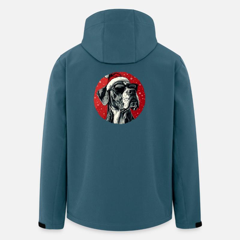 Festliche Dogge mit Sonnenbrille - Recycelte Männer Softshell-Jacke von Stanley/Stella - Dunkles Petrol