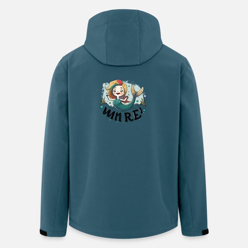 Illustration de la sirène arc-en-ciel éclaboussurée - Veste softshell homme en polyester recyclé Stanley/Stella - bleu pétrole foncé