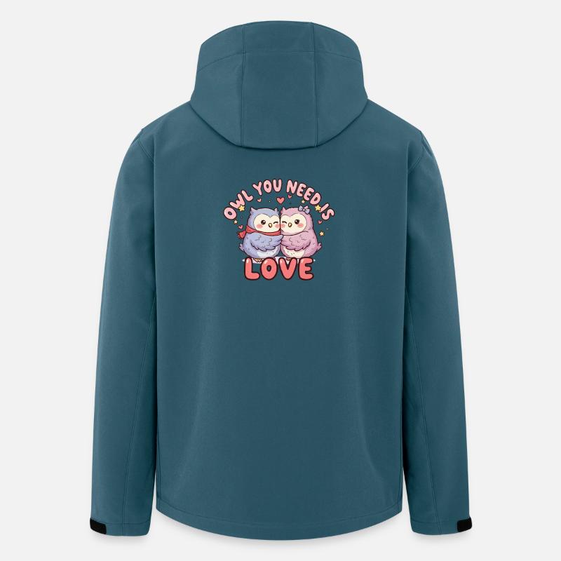 Eulenliebe: Kuschelduo - Recycelte Männer Softshell-Jacke von Stanley/Stella - Dunkles Petrol