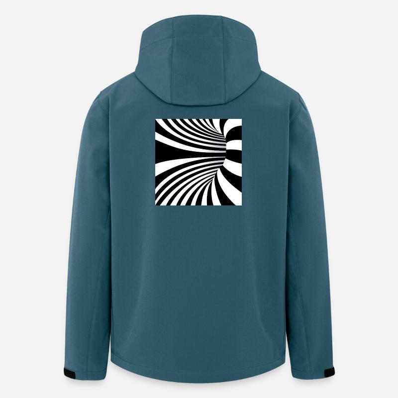 Hypnotische Schwarzweißwellen - Recycelte Männer Softshell-Jacke von Stanley/Stella - Dunkles Petrol
