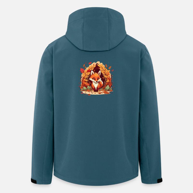 Herbstfuchs im Blätterkreis - Recycelte Männer Softshell-Jacke von Stanley/Stella - Dunkles Petrol