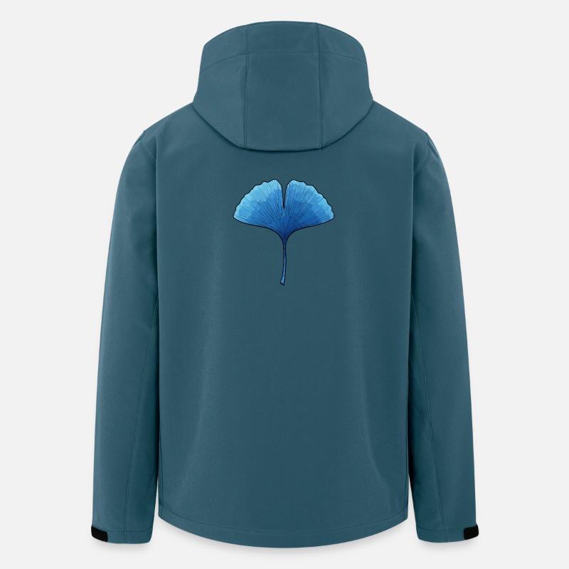 Ginkgo Blau Blattsilhouette - Recycelte Männer Softshell-Jacke von Stanley/Stella - Dunkles Petrol