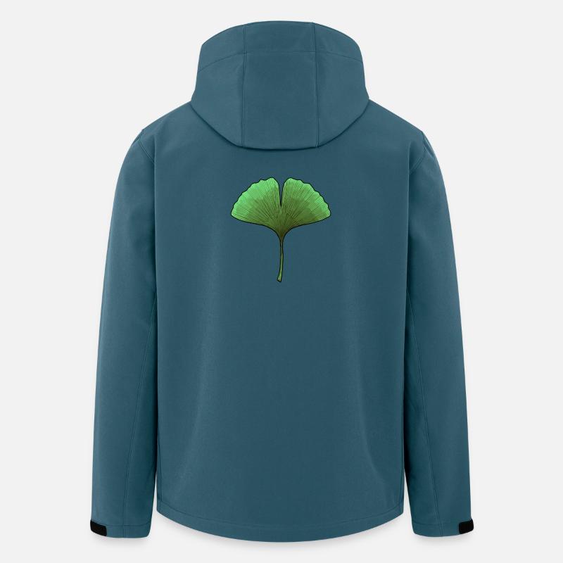 Ginkgo Fächerblatt Aura - Recycelte Männer Softshell-Jacke von Stanley/Stella - Dunkles Petrol