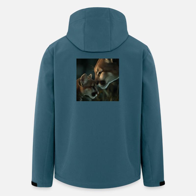 Berglöwe Mutter & Jungtier – Pure Liebe - Recycelte Männer Softshell-Jacke von Stanley/Stella - Dunkles Petrol