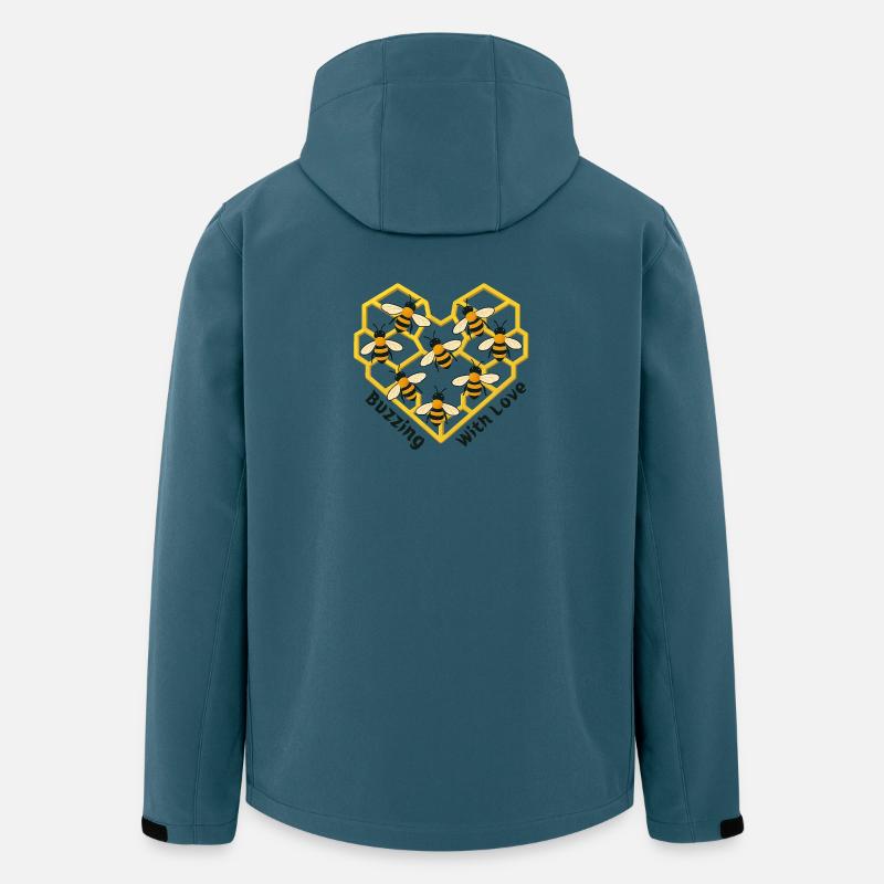 Herz der Bienen - Recycelte Männer Softshell-Jacke von Stanley/Stella - Dunkles Petrol