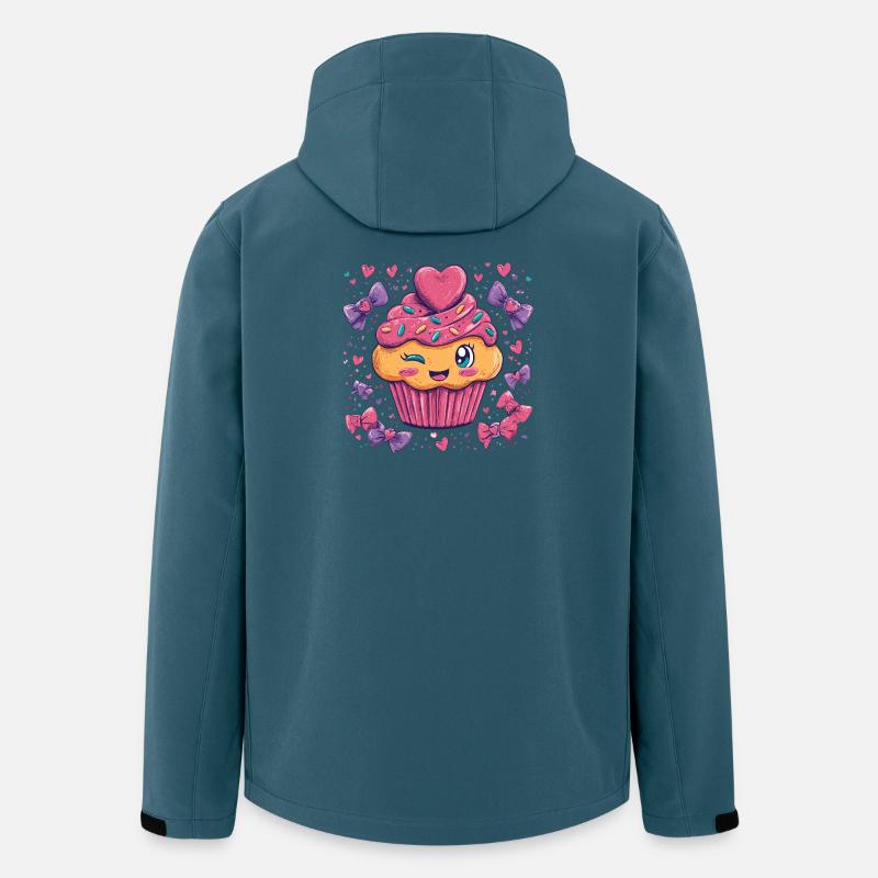 Herzsprinkle Cupcake Charme - Recycelte Männer Softshell-Jacke von Stanley/Stella - Dunkles Petrol
