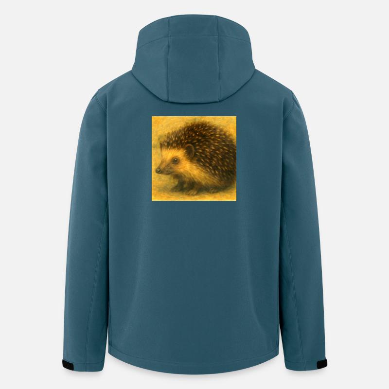 Goldener Igel im Aquarell - Recycelte Männer Softshell-Jacke von Stanley/Stella - Dunkles Petrol