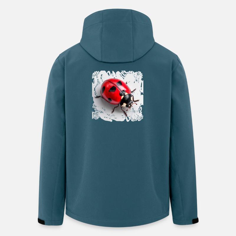 Roter Marienkäfer Muster Siebenpunkt - Recycelte Männer Softshell-Jacke von Stanley/Stella - Dunkles Petrol