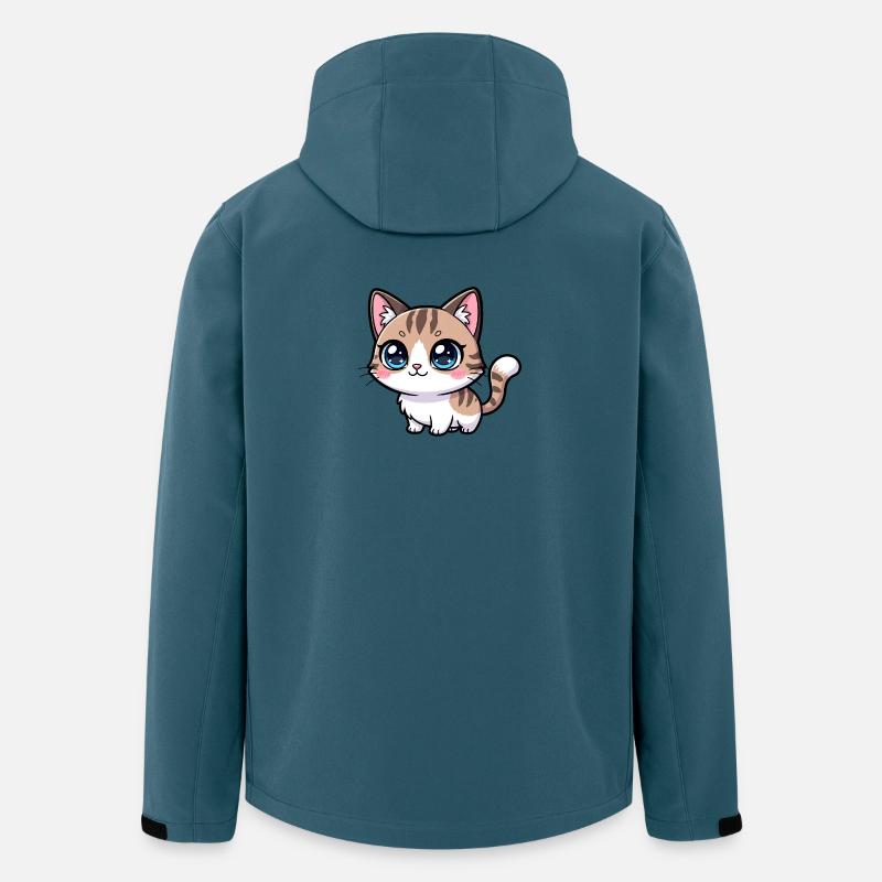 Kawaii Tabby-Kätzchen Großäugig - Recycelte Männer Softshell-Jacke von Stanley/Stella - Dunkles Petrol