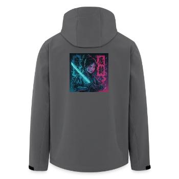 Cyber Samurai Girl Harajuku Y2K Anime Streetwear - Recycelte Männer Softshell-Jacke von Stanley/Stella - Dunkles Petrol - Hinten - AI Model Male 185 light (185cm)