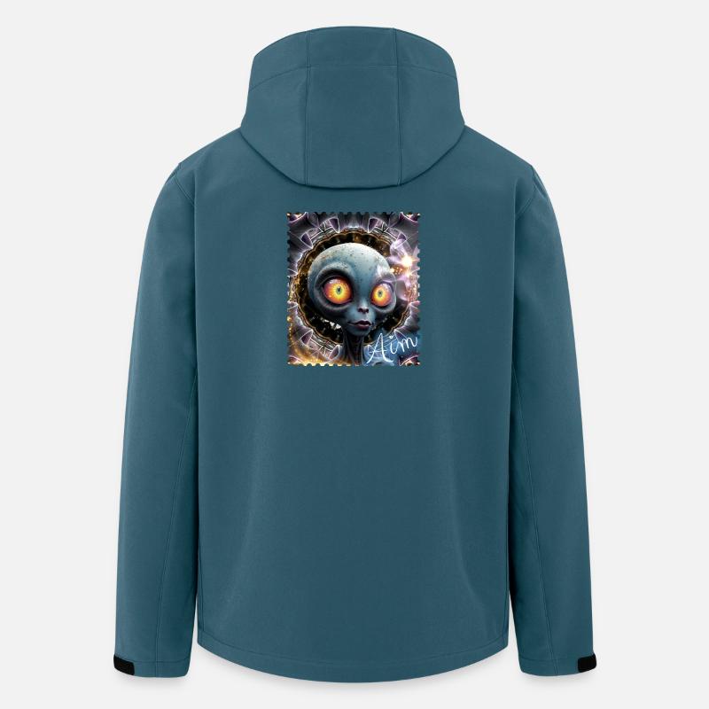 Alienaugen im Nebelkreis - Recycelte Männer Softshell-Jacke von Stanley/Stella - Dunkles Petrol