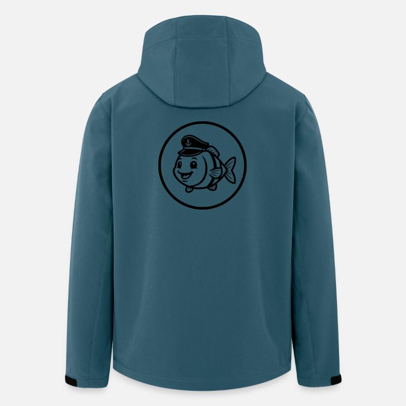 Drôle de Poisson Capitaine Casquette BD - Veste softshell homme en polyester recyclé Stanley/Stella - bleu pétrole foncé