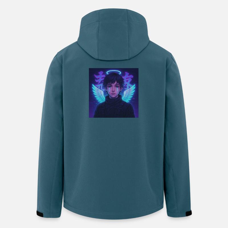 Cyberpunk Angel E-Boy Y2K Synthwave Art - Veste softshell homme en polyester recyclé Stanley/Stella - bleu pétrole foncé