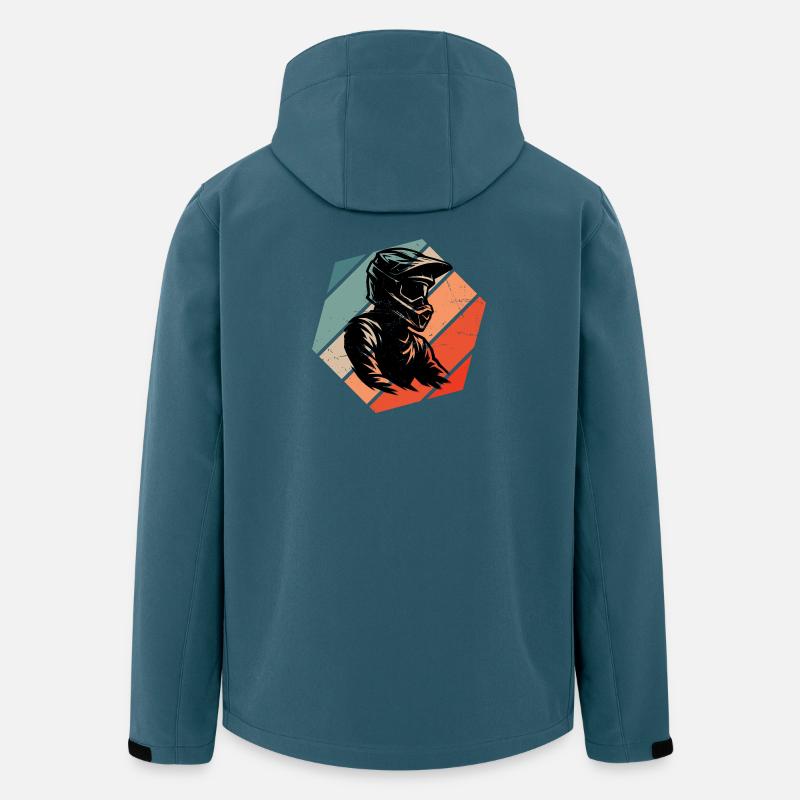 Conception compacte du motocross - Veste softshell homme en polyester recyclé Stanley/Stella - bleu pétrole foncé