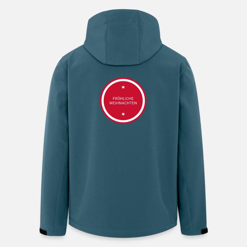 Fröhliche Weihnachten Rundstempel - Recycelte Männer Softshell-Jacke von Stanley/Stella - Dunkles Petrol