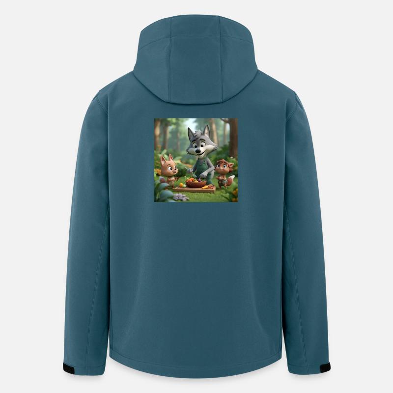 Wolf, veganer Wolf, freundlicher Wolf - Recycelte Männer Softshell-Jacke von Stanley/Stella - Dunkles Petrol