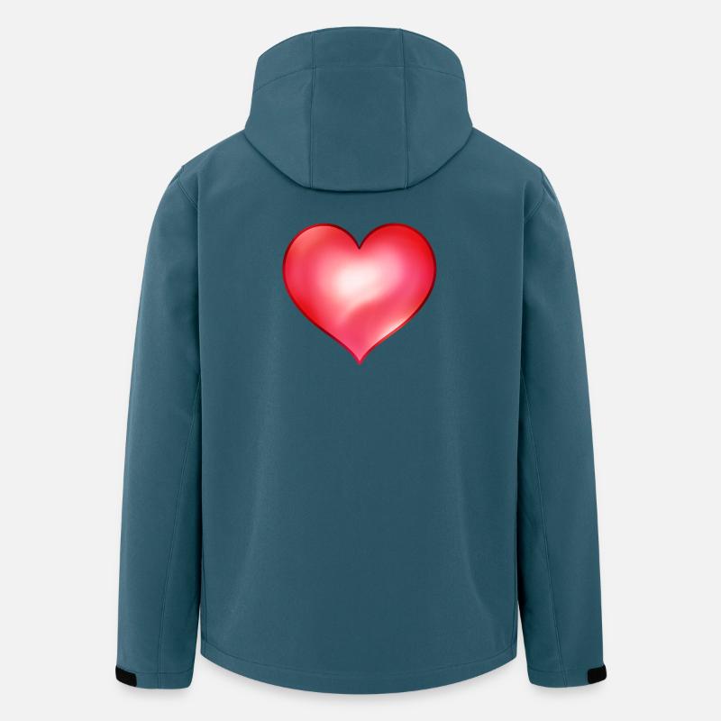 Rotes Herz mit Lichtgradienten - Recycelte Männer Softshell-Jacke von Stanley/Stella - Dunkles Petrol