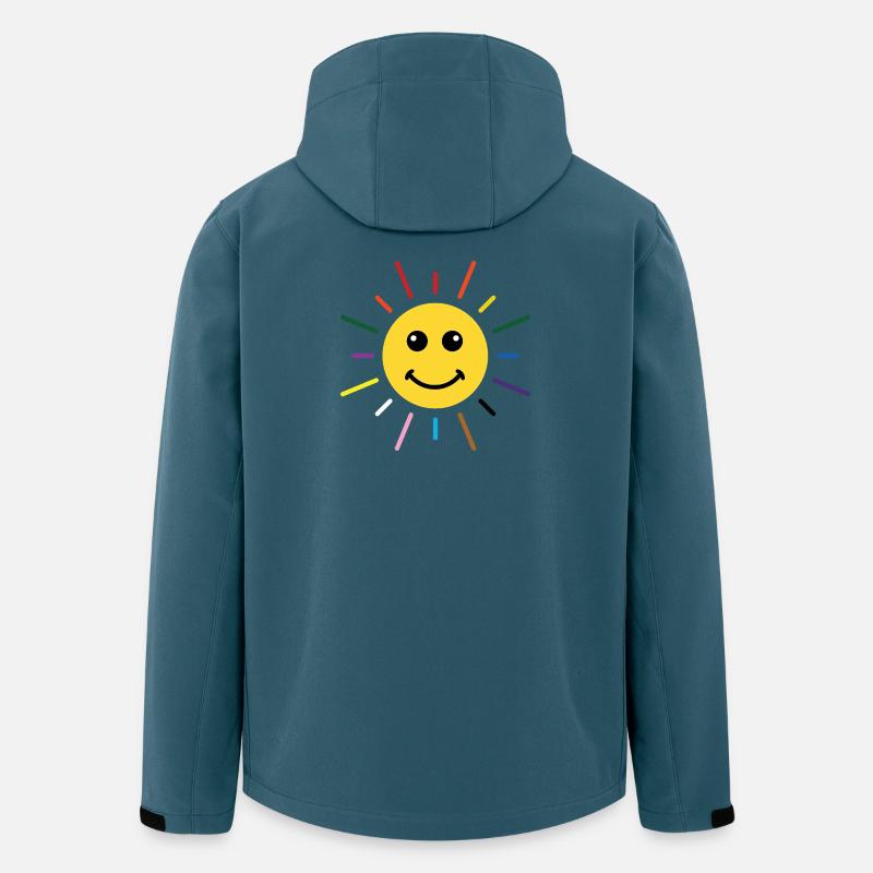 Sunny Rainbow Sun Smile LGBTQ - Recycelte Männer Softshell-Jacke von Stanley/Stella - Dunkles Petrol
