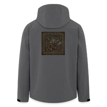 Guerrier viking raton laveur avec hache runique - Veste softshell homme en polyester recyclé Stanley/Stella - bleu pétrole foncé - Dos - AI Model Male 185 light (185cm)