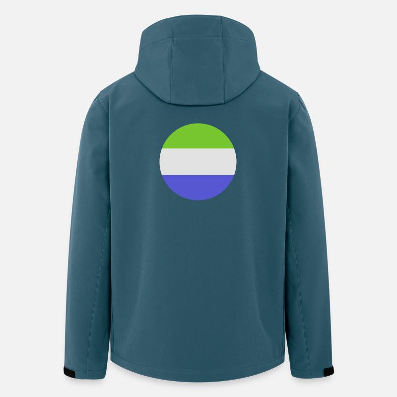 Flagge der Sierra Leone-Runde - Recycelte Männer Softshell-Jacke von Stanley/Stella - Dunkles Petrol