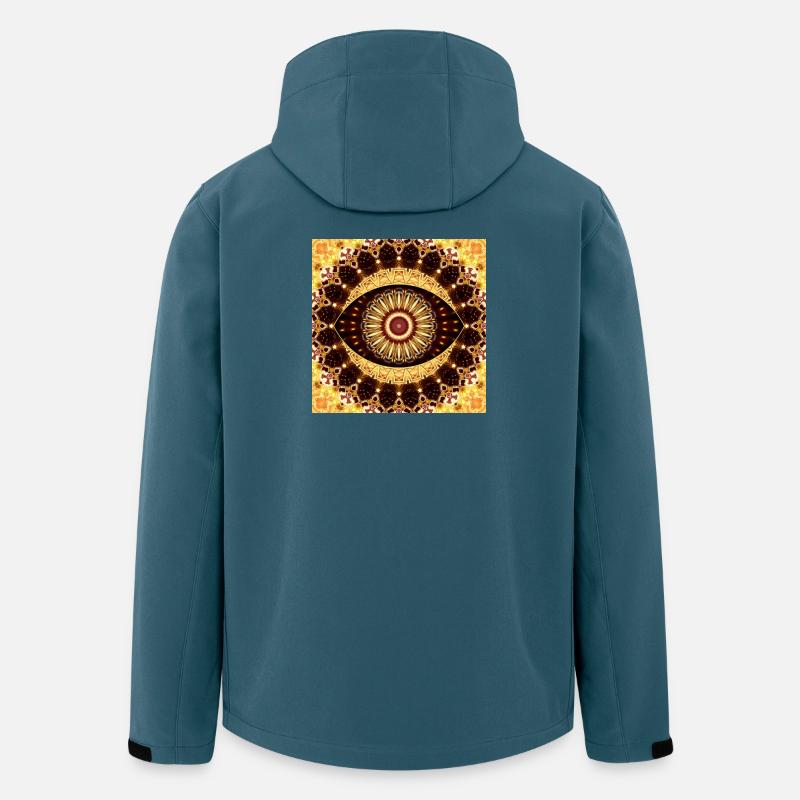 Kaleidoskop Mandala Goldtöne - Recycelte Männer Softshell-Jacke von Stanley/Stella - Dunkles Petrol
