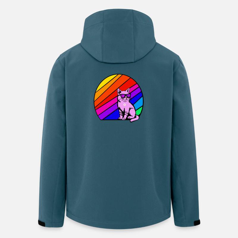 Regenbogenkatze mit Sonnenbrille - Recycelte Männer Softshell-Jacke von Stanley/Stella - Dunkles Petrol