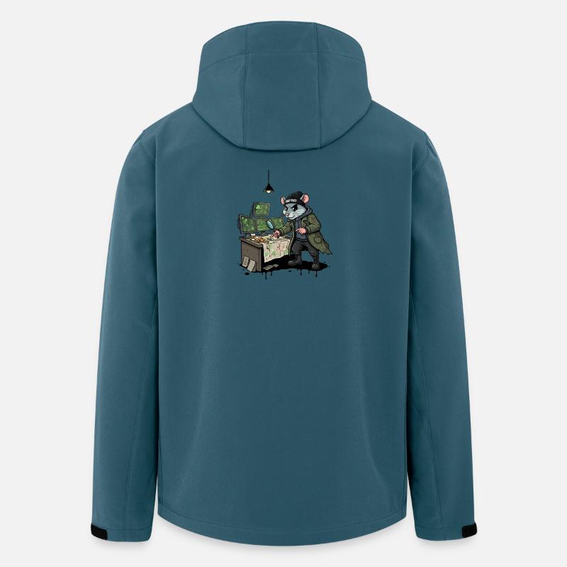 Hacker-Ratte Detektiv Deep-State Spurensuche - Recycelte Männer Softshell-Jacke von Stanley/Stella - Dunkles Petrol