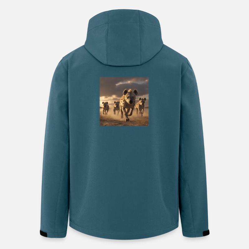 Hyänen Gruppe Savanne Wildlife  - Recycelte Männer Softshell-Jacke von Stanley/Stella - Dunkles Petrol