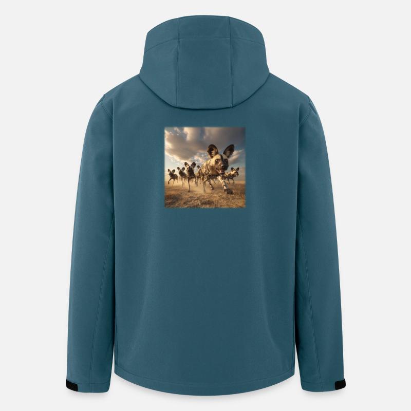 Hyänen Gruppe Wildlife Design Savanne  - Recycelte Männer Softshell-Jacke von Stanley/Stella - Dunkles Petrol