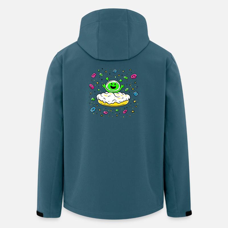 Weltraum Aliens auf Donut - Recycelte Männer Softshell-Jacke von Stanley/Stella - Dunkles Petrol