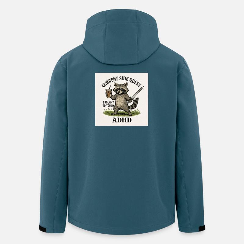 Quête secondaire du raton laveur TDAH - Veste softshell homme en polyester recyclé Stanley/Stella - bleu pétrole foncé