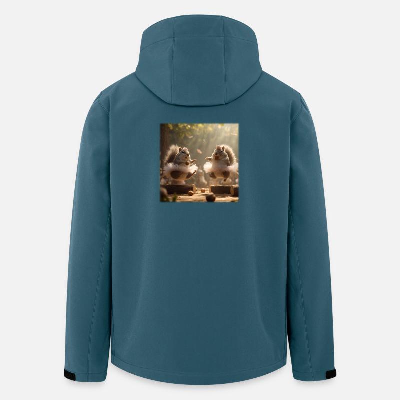 Tanzende Eichhörnchen im Tutu mit Eicheln - Recycelte Männer Softshell-Jacke von Stanley/Stella - Dunkles Petrol