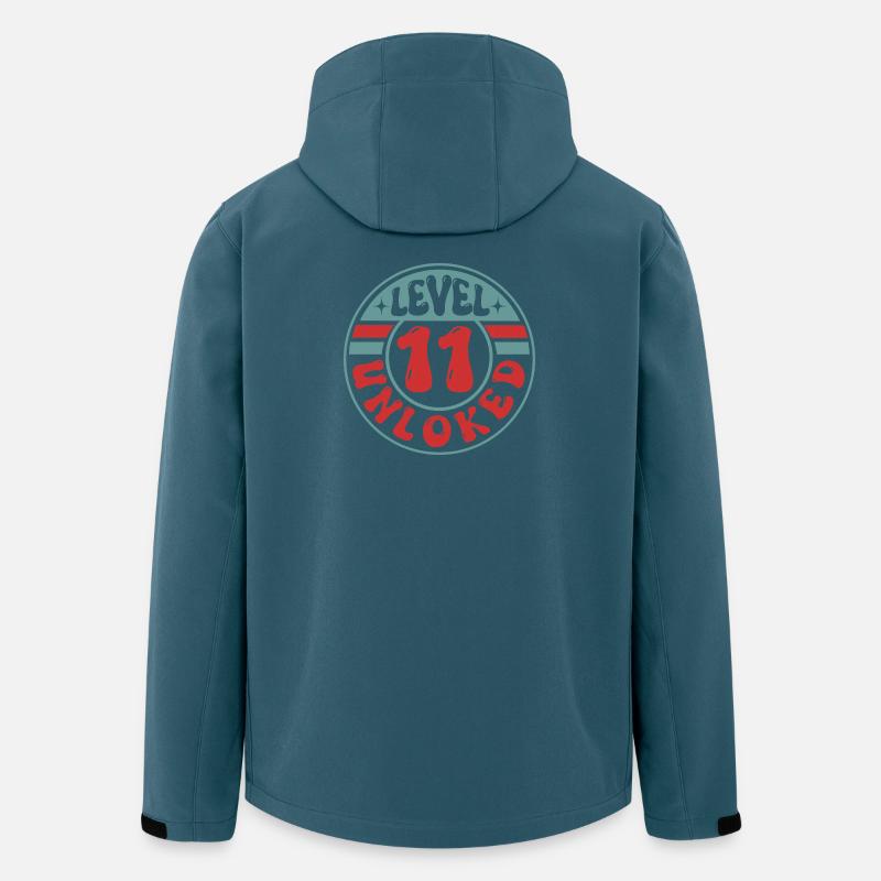 Niveau 11 Débloqué – Conception d’anniversaire joueur - Veste softshell homme en polyester recyclé Stanley/Stella - bleu pétrole foncé