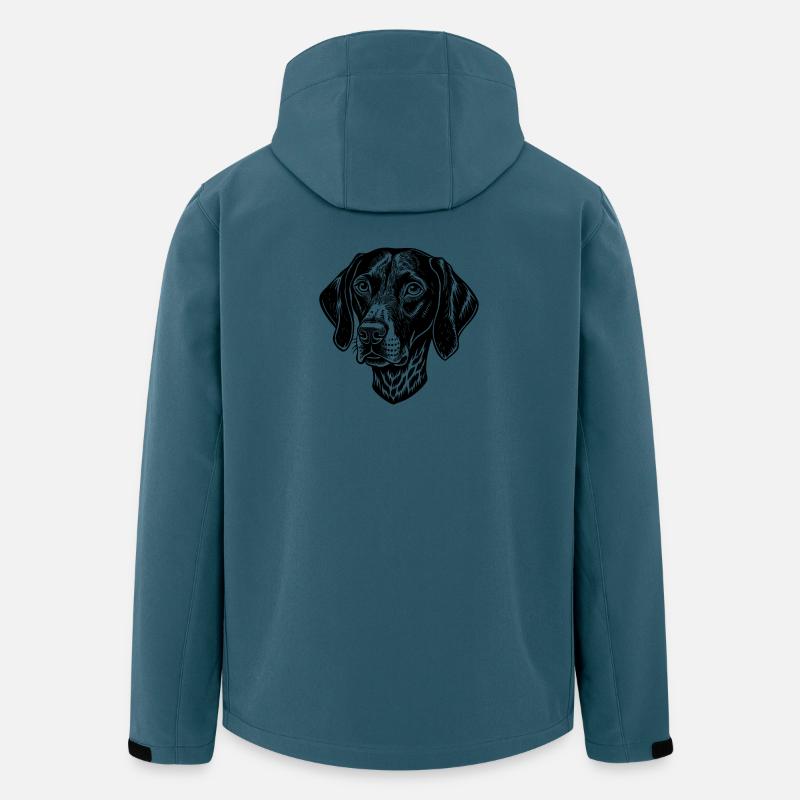 Pointer-Hund - Recycelte Männer Softshell-Jacke Discoverer von Stanley/Stella - Dunkles Petrol