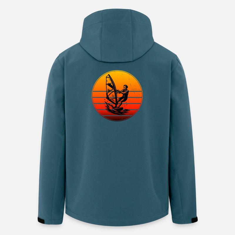 Minimalistisches Windsurfing Motiv - Recycelte Männer Softshell-Jacke von Stanley/Stella - Dunkles Petrol
