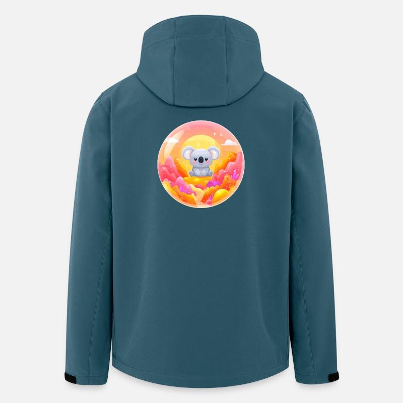 Koala im Neon-Wunderland - Recycelte Männer Softshell-Jacke von Stanley/Stella - Dunkles Petrol