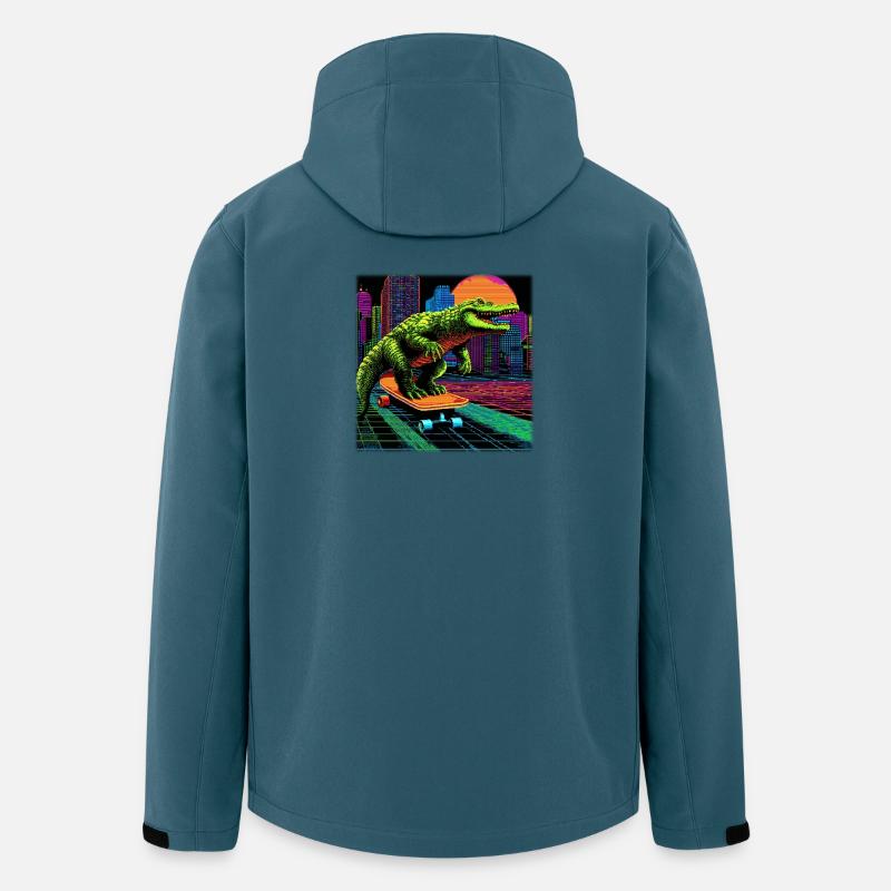 Pixel Art Crocodile – Retro Skater Synthwave - Men’s Recycled Softshell Jacket by Stanley/Stella - stargazer