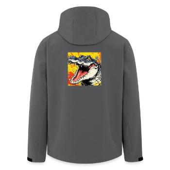 Wildes Krokodil – Urban Street Art Design - Recycelte Männer Softshell-Jacke von Stanley/Stella - Dunkles Petrol - Hinten - AI Model Male 185 light (185cm)