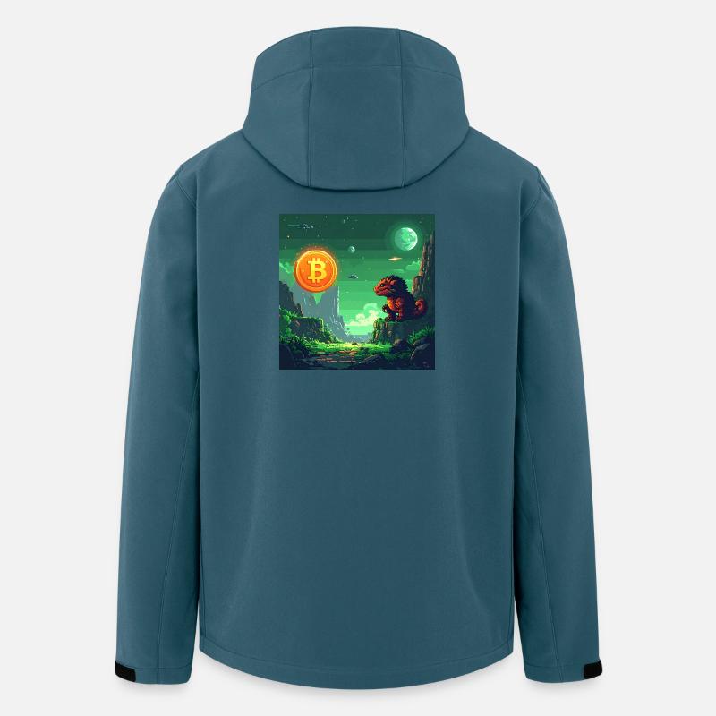 Odyssée Bitcoin dans l’espace - Veste softshell homme en polyester recyclé Stanley/Stella - bleu pétrole foncé