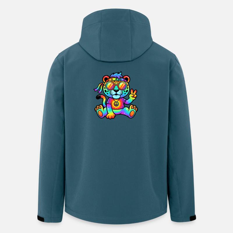 Psychedelischer Hippie-Jaguar - Recycelte Männer Softshell-Jacke von Stanley/Stella - Dunkles Petrol