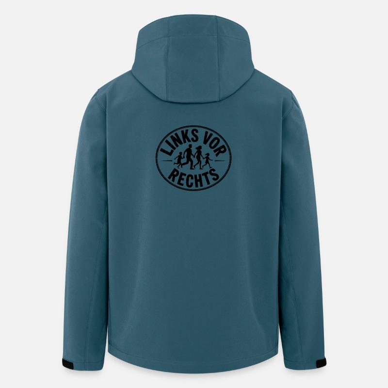 Gauche avant Droite - Slogan drôle Antifa - Veste softshell homme en polyester recyclé Stanley/Stella - bleu pétrole foncé