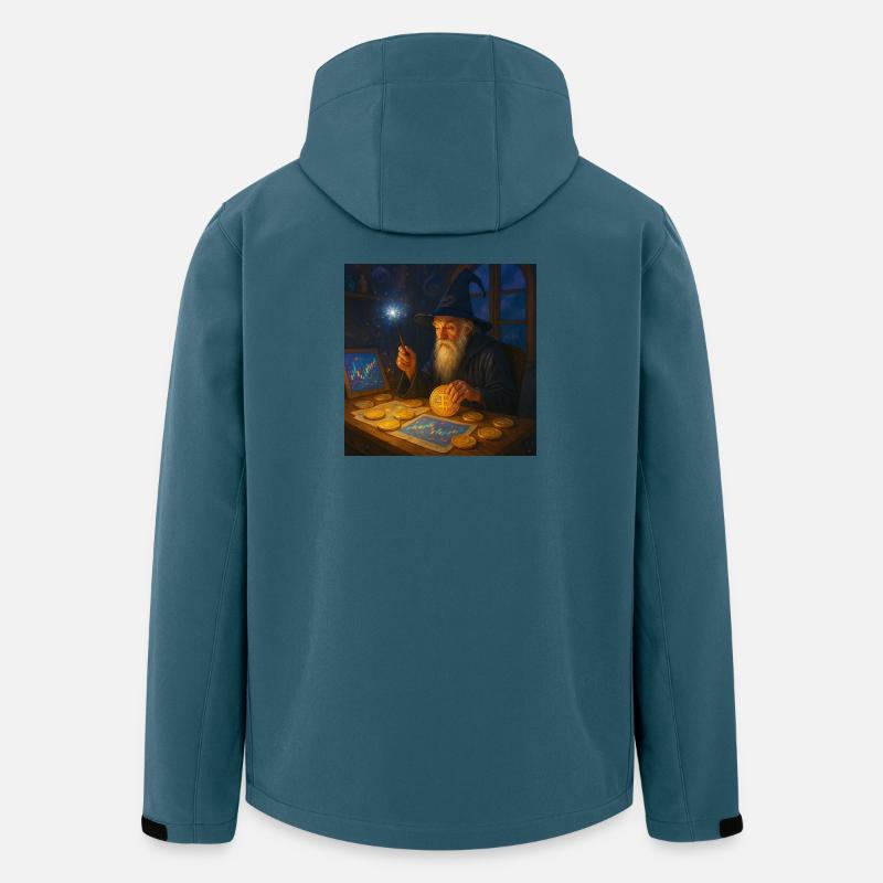 Krypto-Zauberer der Marktcharts Wandalu Vuhs - Recycelte Männer Softshell-Jacke von Stanley/Stella - Dunkles Petrol