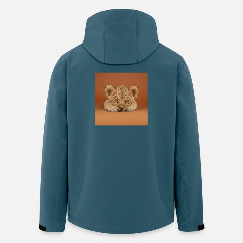 Schlafendes Gepardenjunges - Recycelte Männer Softshell-Jacke von Stanley/Stella - Dunkles Petrol