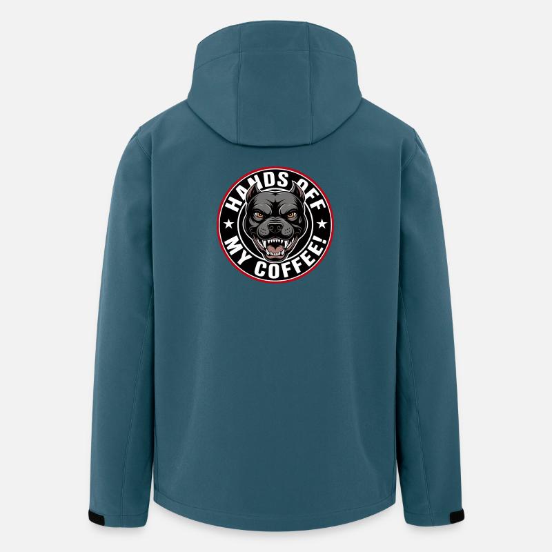 Halt mein Kaffee Hundemotiv - Recycelte Männer Softshell-Jacke von Stanley/Stella - Dunkles Petrol
